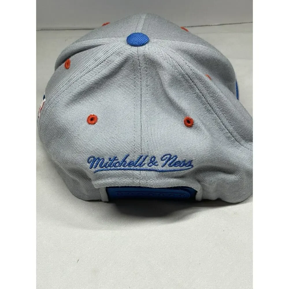 Oklahoma City OKC NBA Hat Mitchell & Ness Snap back Cap Gray Blue Men